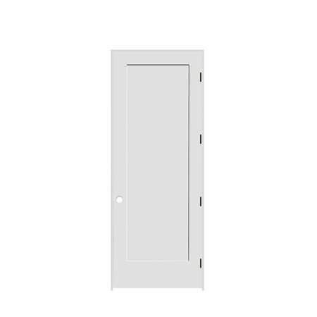 CODEL DOORS 36" x 96" x 1-3/8" Primed 1-Panel Interior Shaker 4-9/16" LH Prehung Door with Black Hinges 3080pri8401LH1D4916
